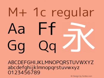 M+ 1c regular Version 1.032 Font Sample