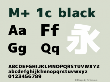 M+ 1c black Version 1.033 Font Sample