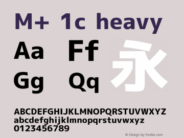 M+ 1c heavy Version 1.033 Font Sample