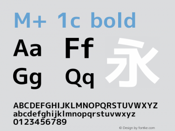 M+ 1c bold Version 1.033 Font Sample