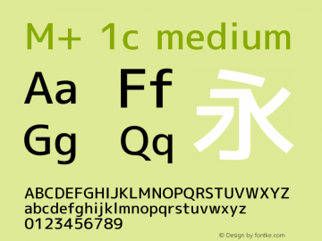 M+ 1c medium Version 1.033 Font Sample
