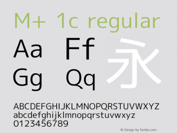 M+ 1c regular Version 1.033 Font Sample