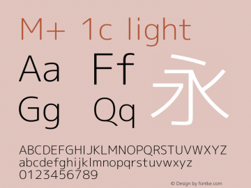 M+ 1c light Version 1.033 Font Sample