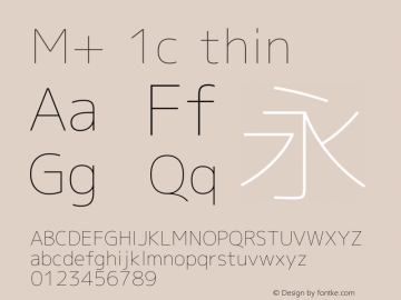 M+ 1c thin Version 1.033 Font Sample