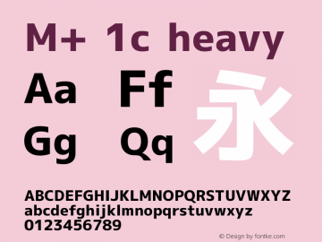 M+ 1c heavy Version 1.034 Font Sample
