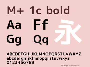 M+ 1c bold Version 1.034 Font Sample