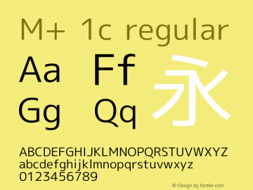 M+ 1c regular Version 1.034 Font Sample