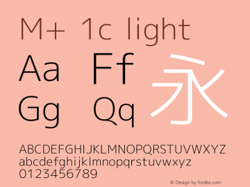 M+ 1c light Version 1.034 Font Sample