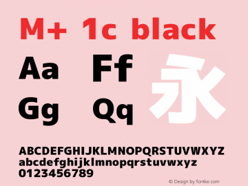 M+ 1c black Version 1.012 Font Sample