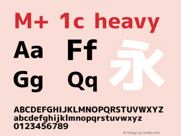 M+ 1c heavy Version 1.012 Font Sample