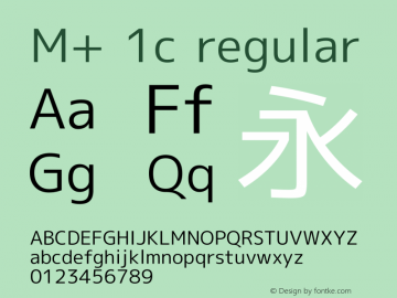 M+ 1c regular Version 1.012 Font Sample