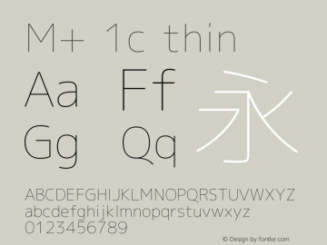 M+ 1c thin Version 1.012 Font Sample
