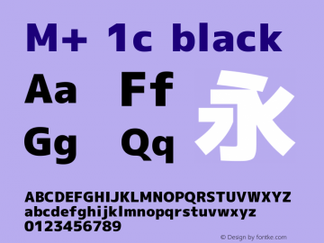 M+ 1c black Version 1.018 Font Sample