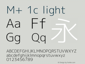 M+ 1c light Version 1.018 Font Sample