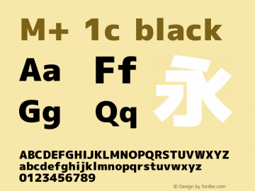 M+ 1c black Version 1.018 Font Sample