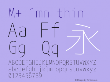 M+ 1mn thin Version 1.032 Font Sample