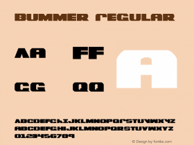 Bummer Regular Version 1.1; 2008 Font Sample