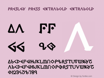 Presley Press ExtraBold ExtraBold 001.000图片样张