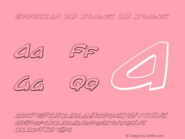 Ephesian 3D Italic 3D Italic Version 1.0; 2007图片样张