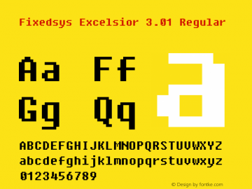 Fixedsys Excelsior 3.01 Regular Version 3.010 2007图片样张