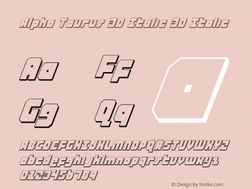Alpha Taurus 3D Italic 3D Italic 001.000 Font Sample