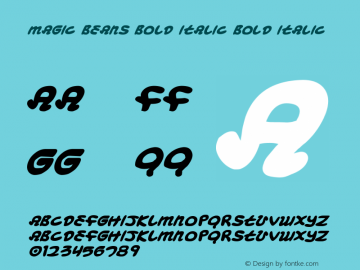 Magic Beans Bold Italic Bold Italic 001.000 Font Sample