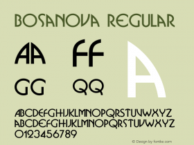 Bosanova Regular Unknown Font Sample