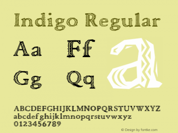 Indigo Regular 001.000 Font Sample