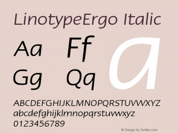 LinotypeErgo Italic Version 005.000图片样张