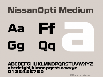 NissanOpti Medium Version 001.000 Font Sample