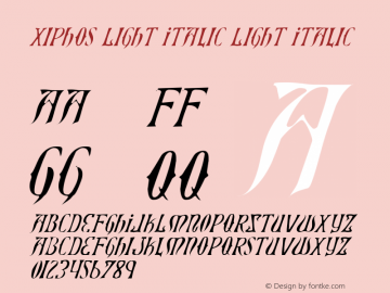 Xiphos Light Italic Light Italic 001.000 Font Sample