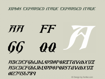 Xiphos Expanded Italic Expanded Italic 001.000 Font Sample