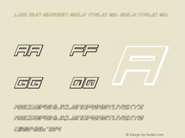 Low Gun Screen Bold Italic 3D Bold Italic 3D 001.000 Font Sample