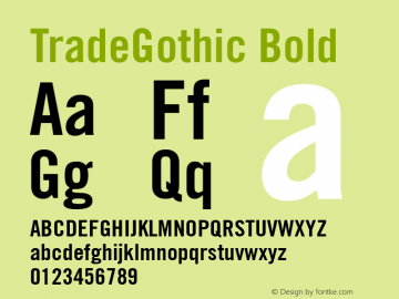 TradeGothic Bold 001.001 Font Sample