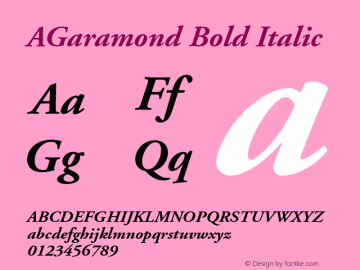 AGaramond Bold Italic OTF 1.0;PS 001.003;Core 1.0.22 Font Sample