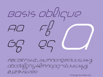 Basis Oblique Macromedia Fontographer 4.1 10/23/2002 Font Sample