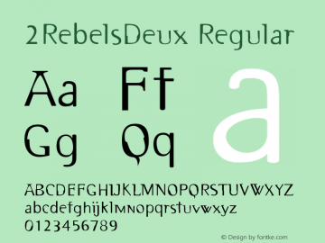 2RebelsDeux Regular 001.000 Font Sample