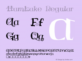 HamLake Regular Altsys Fontographer 3.5  2/9/99 Font Sample