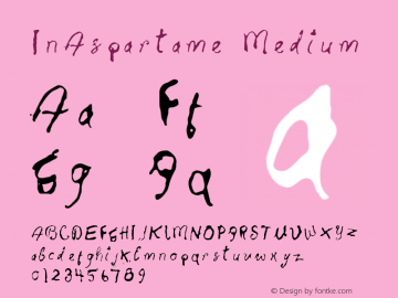 InAspartame Medium Version 001.000 Font Sample