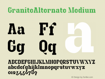 GraniteAlternate Medium Version 001.000 Font Sample