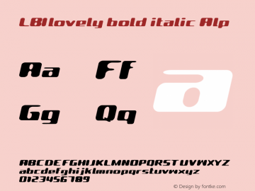 LBIlovely bold italic Alp Altsys Fontographer 4.1 98.2.12 Font Sample