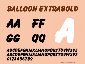 Balloon ExtraBold Version 001.000 Font Sample