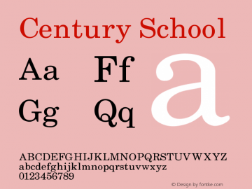 Century School Version 001.000 Font Sample