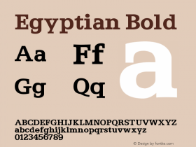 Egyptian Bold Version 001.000 Font Sample