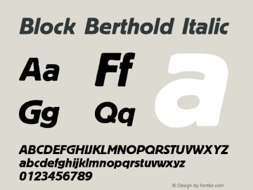 Block Berthold Italic Version 001.000图片样张