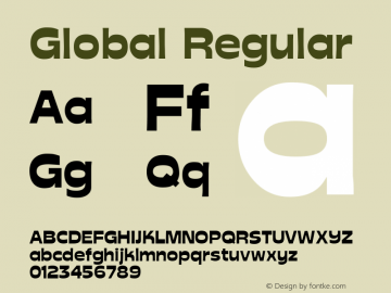 Global Regular Altsys Fontographer 3.5  11/17/92图片样张