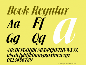 Book Regular Altsys Fontographer 3.5  10/29/92 Font Sample