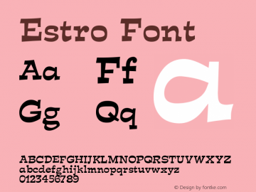 Estro Font Version 001.000图片样张