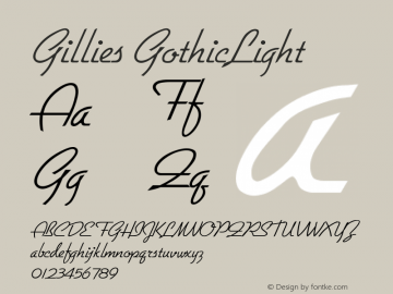 Gillies GothicLight Version 001.000图片样张