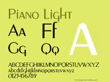 Piano Light Version 001.000 Font Sample